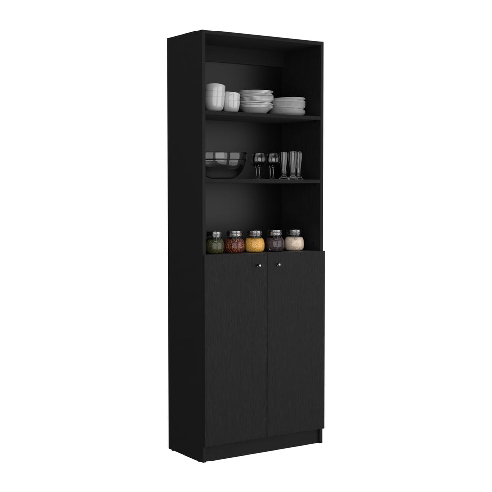 25-Inch Vinton Two-Door Ladder Bookcase – Closed Cabinet Doors