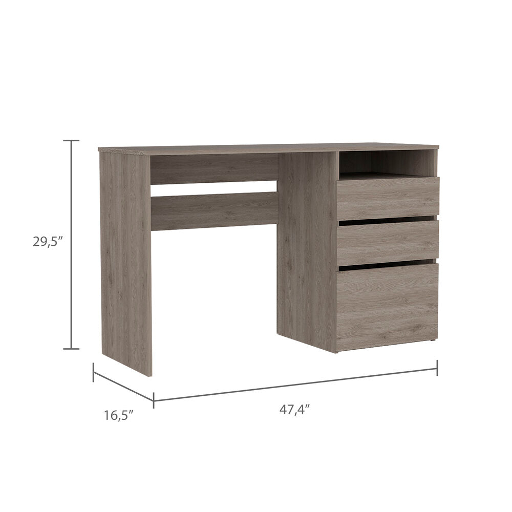 48-Inch Kenai Computer Desk with 3-Drawer – Open Display Shelf