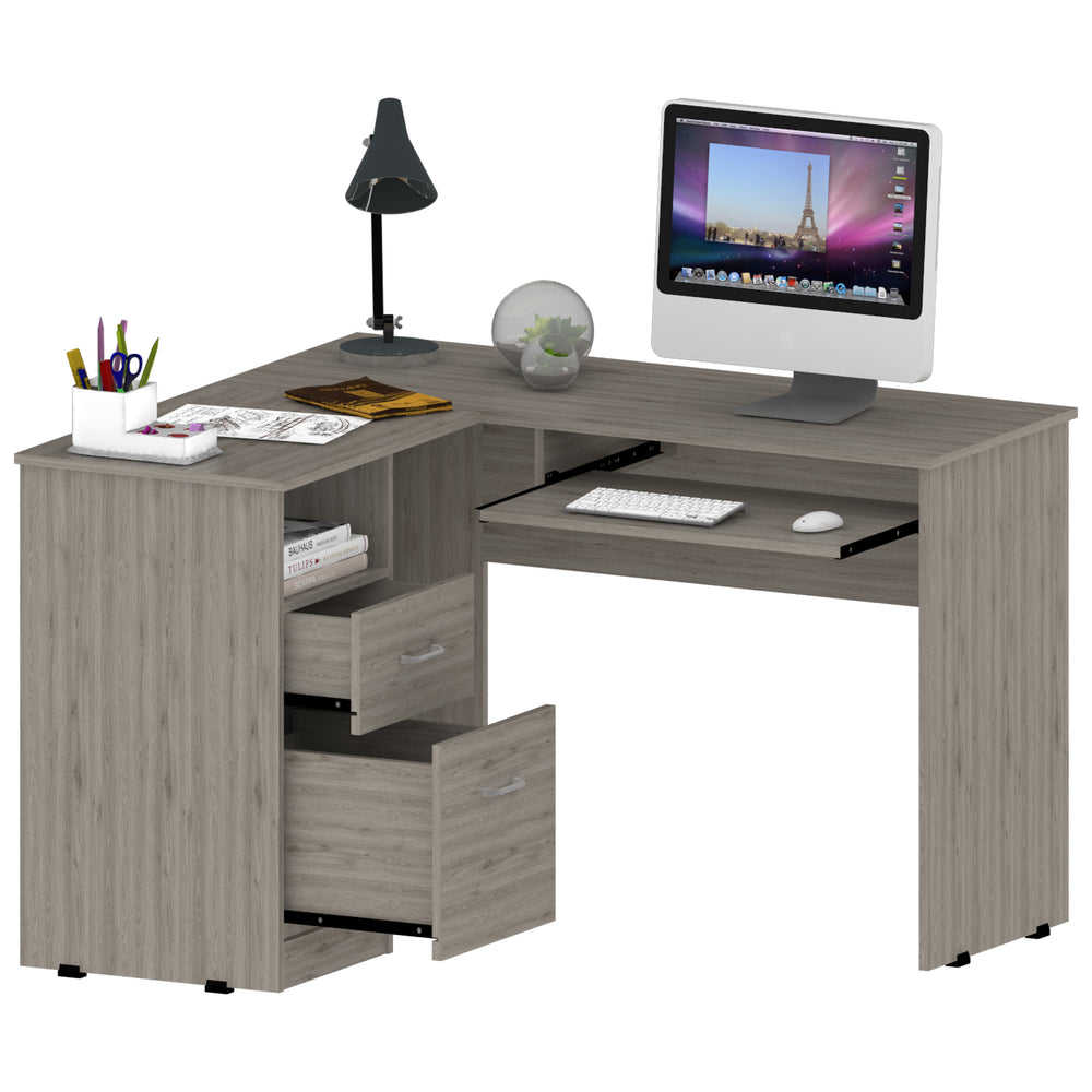 41-Inch Idra L-Shaped Computer Desk with 2-Drawer – L-Shaped Corner Design