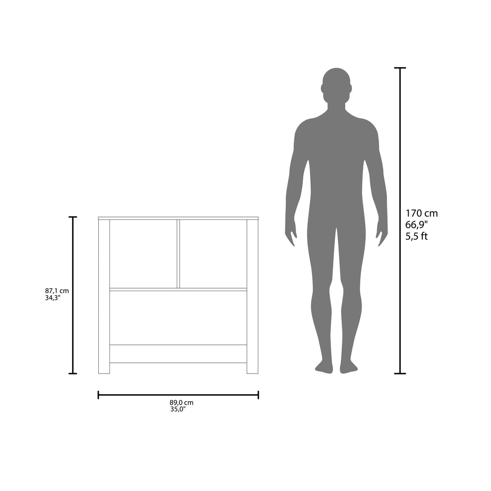 35-Inch Dazey Furniture with 2 Open Shelves – Raised Leg Design