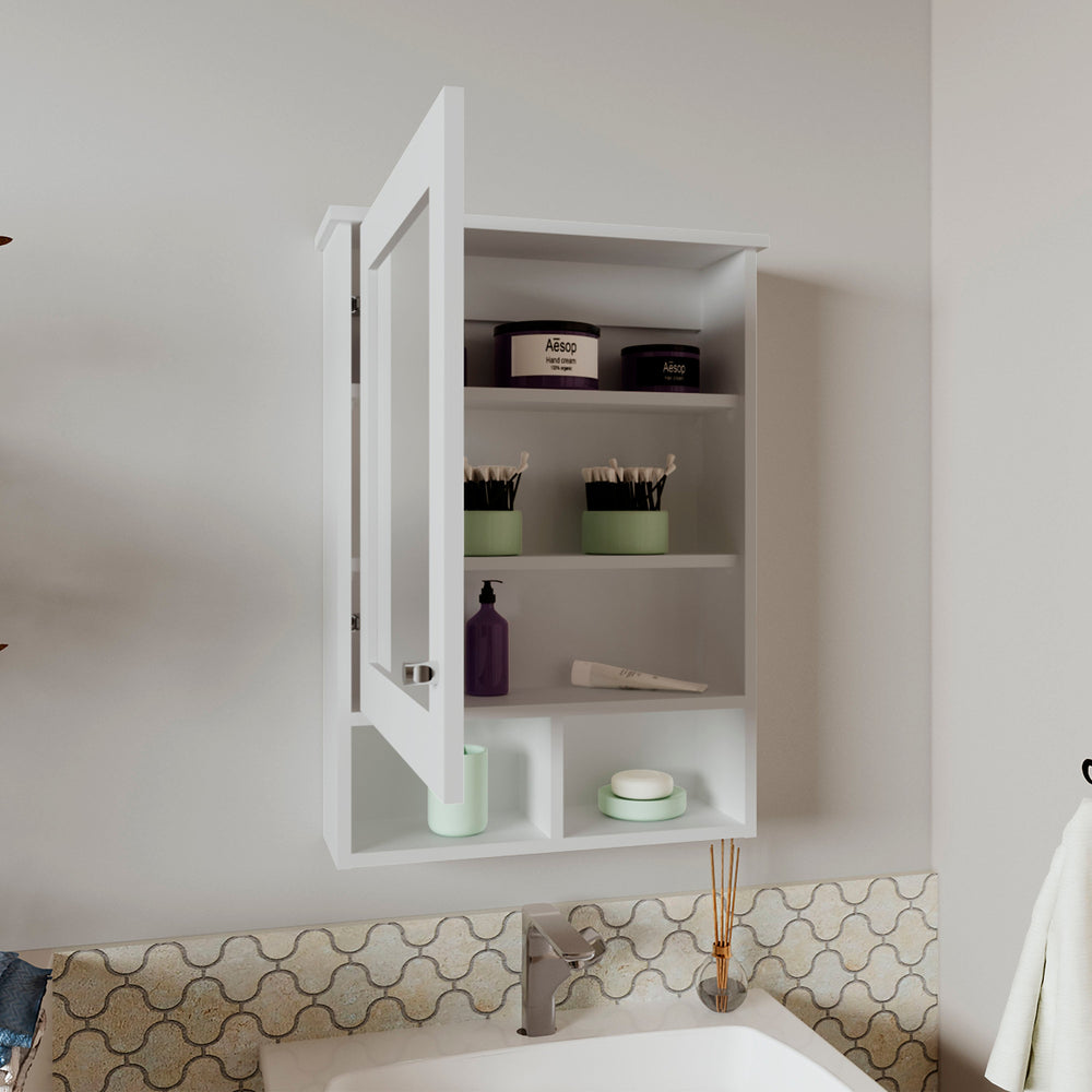 21-Inch Anamoose Medicine Cabinet with Single Door and 5 Open Shelves – Overall Dimensions