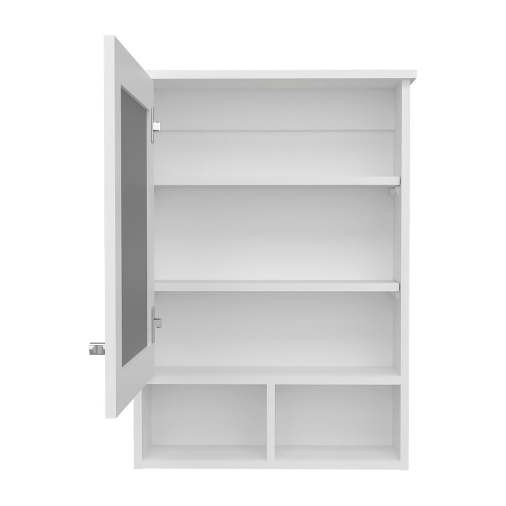 21-Inch Anamoose Medicine Cabinet with Single Door and 5 Open Shelves – Indoor Use And Assembly Required