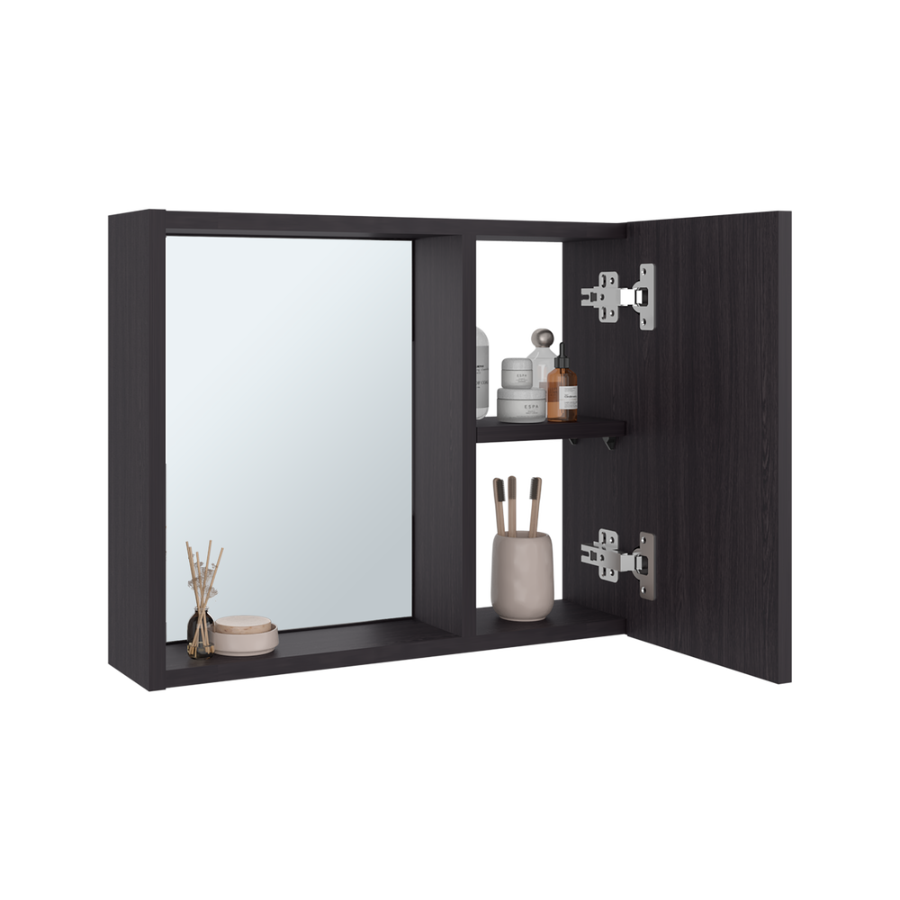 16-Inch Boone Wall-Mounted Bathroom Medicine Cabinet with Mirror & Shelves – Hinged Enclosed Storage
