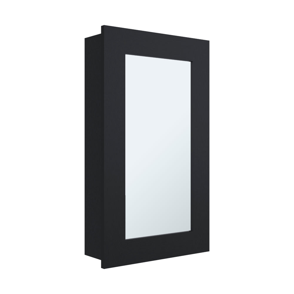 15-Inch Kiana Medicine Cabinet with Single Door and 3 Open Shelves – Mirrored Medicine Cabinet