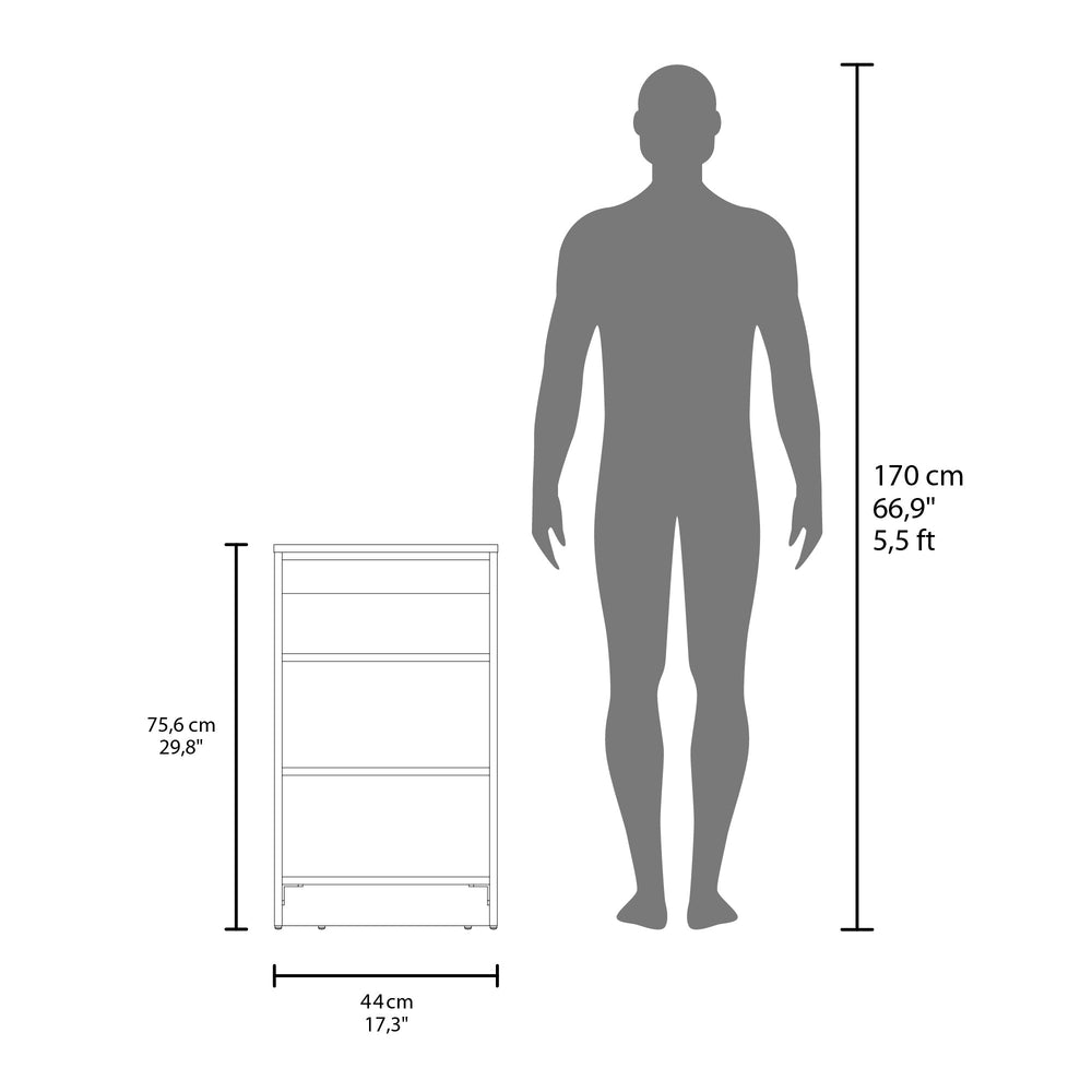 17-Inch Colyn Storage Cabinet with 4 Open Shelves – Indoor Use And Assembly Required