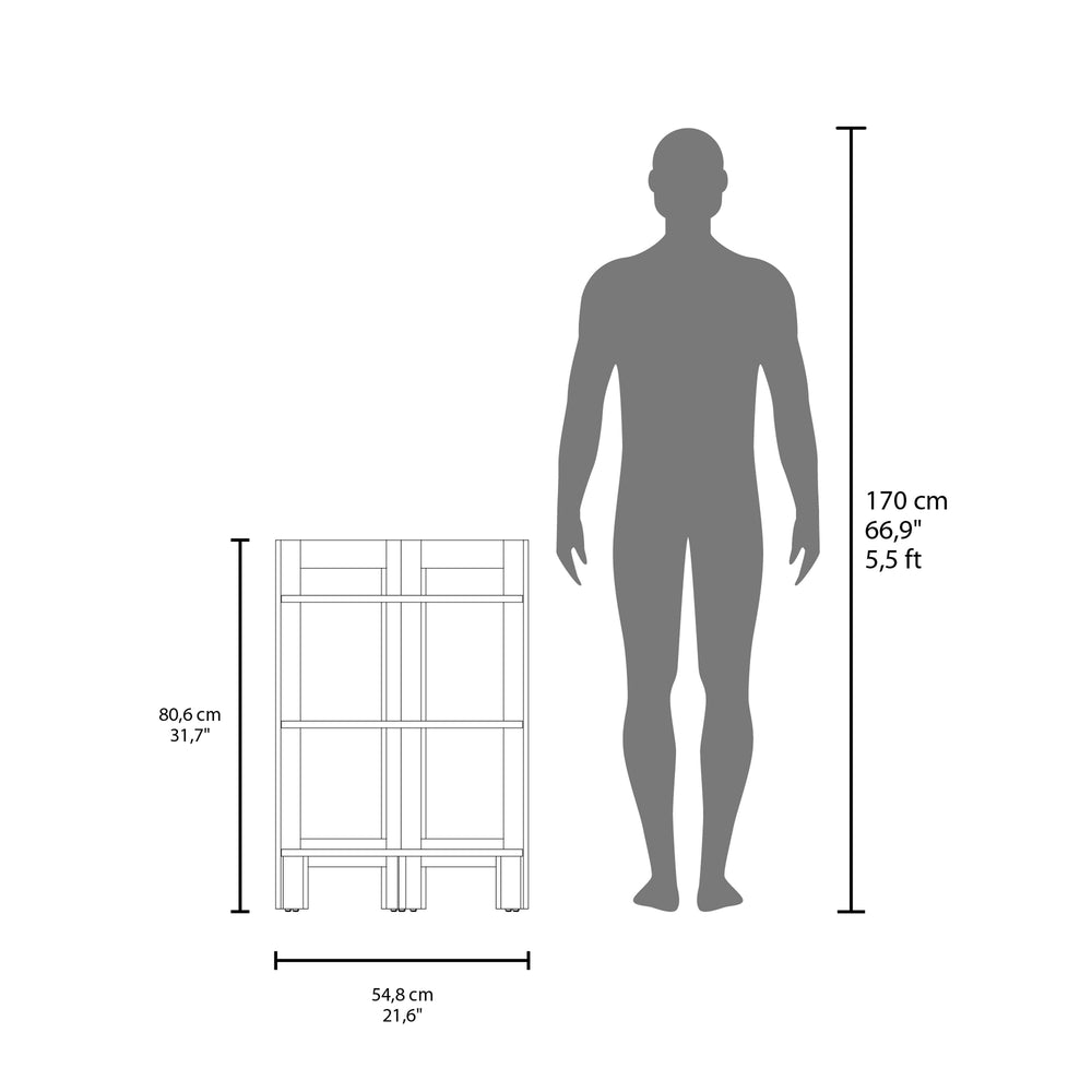 15-Inch Akutan Side Table with 3 Open Shelves – Confirmed Load Rating