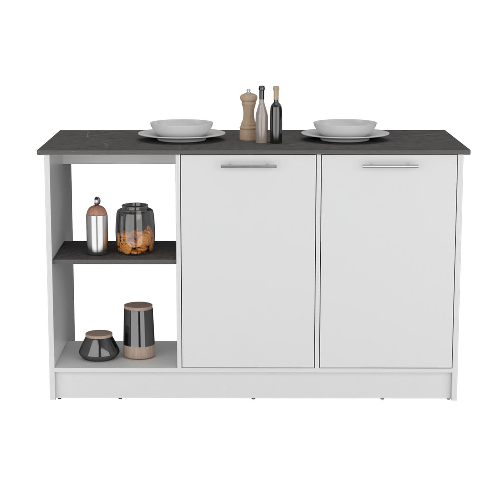 59-Inch Coral Kitchen Island with Double Door – Confirmed Load Rating