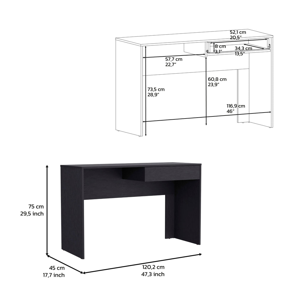 43-Inch Acanto One Computer Desk with 1-Drawer – Open Leg Workspace