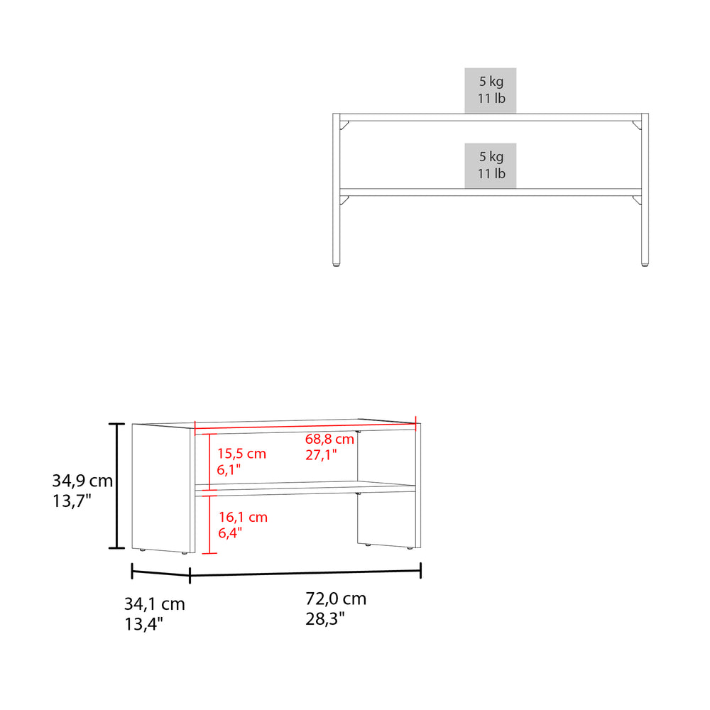 28-Inch Landis Furniture with 2 Open Shelves – Low-Profile Footprint