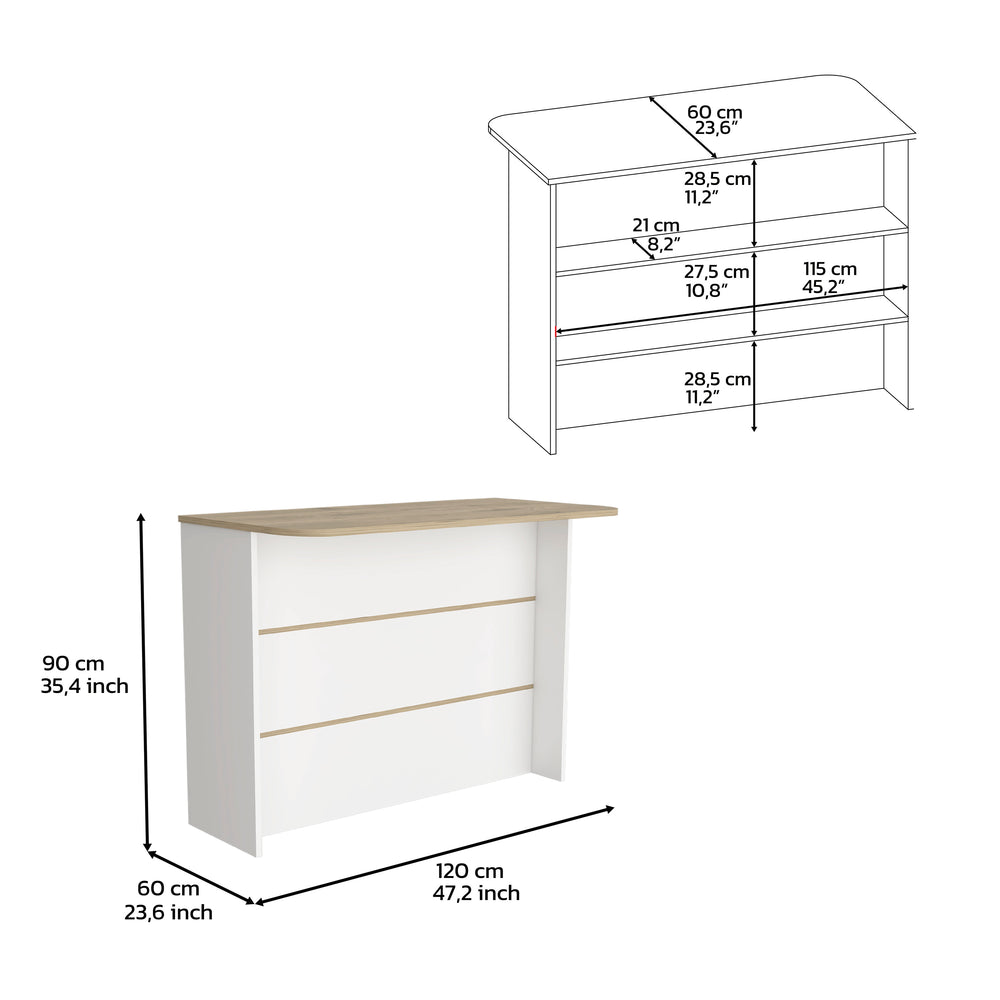 47-Inch Britton Kitchen Island – Counter-Height Design