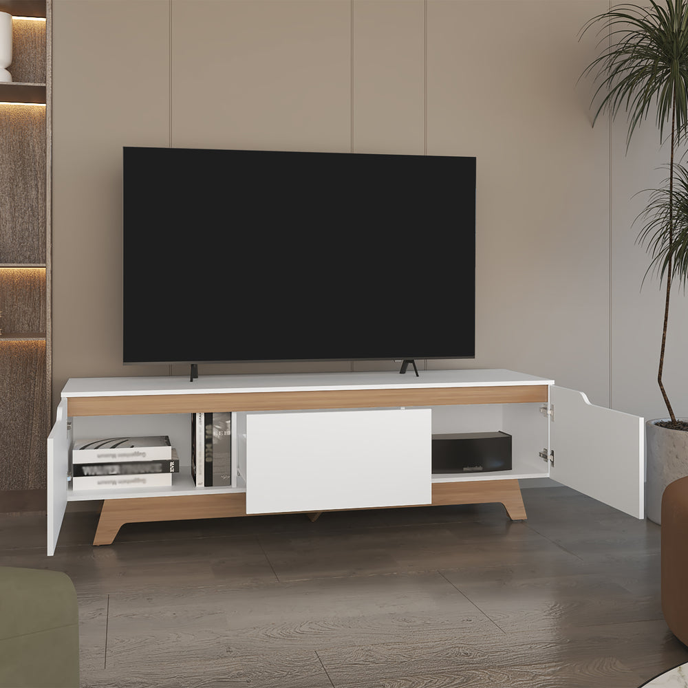 71-Inch Curlew TV Stand with 1-Drawer and Double Door – Side Cabinet Storage