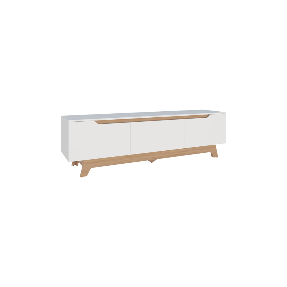 71-Inch Curlew TV Stand with 1-Drawer and Double Door – Sturdy Two-Tone Build