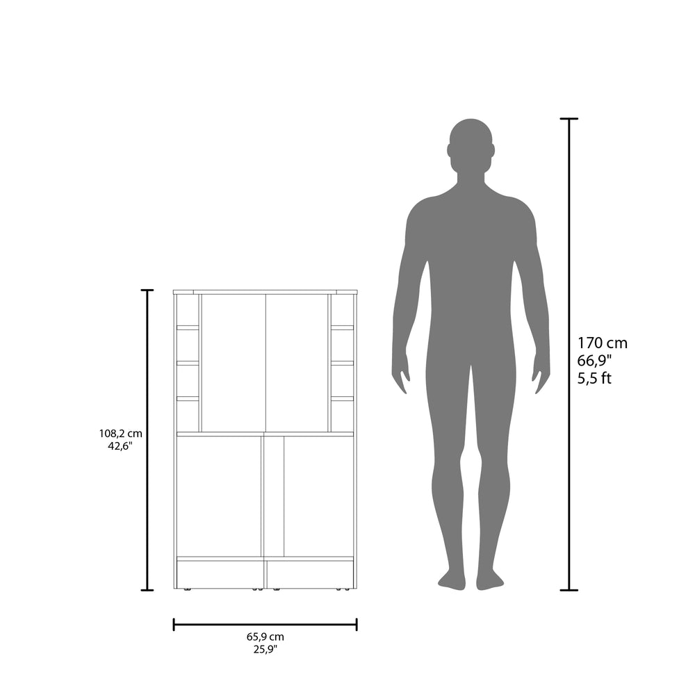 18-Inch Norwich Bar Cabinet with Double Door – Corner-Fitted Footprint