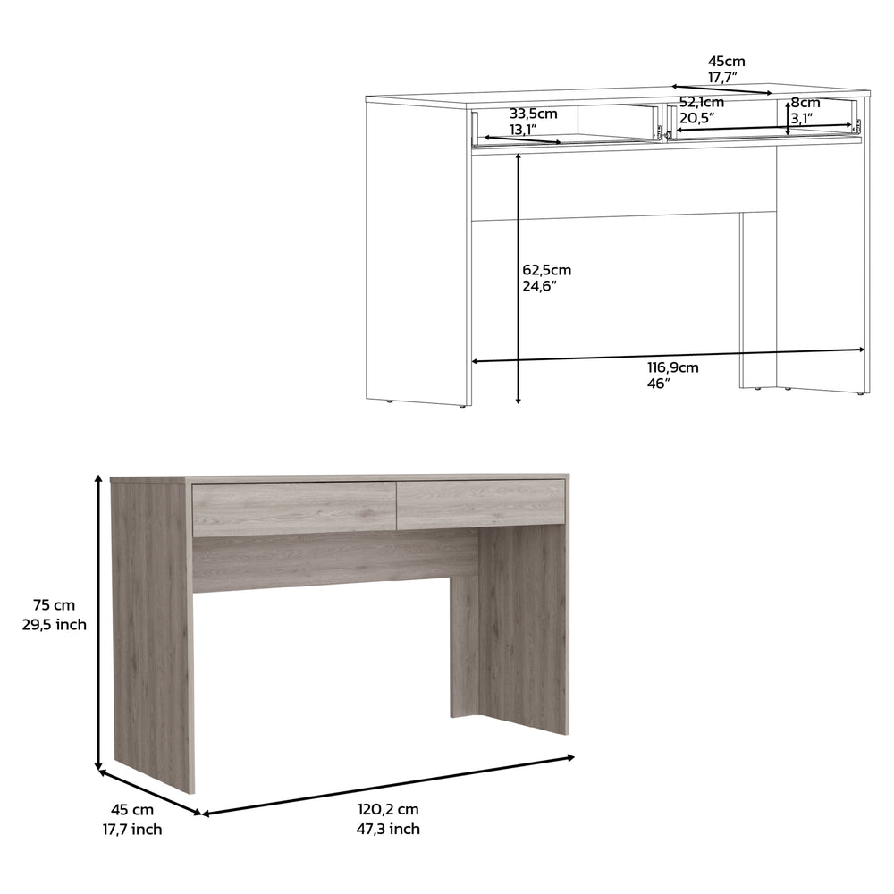 47-Inch Acanto Computer Desk with 2-Drawer – Open Leg Workspace