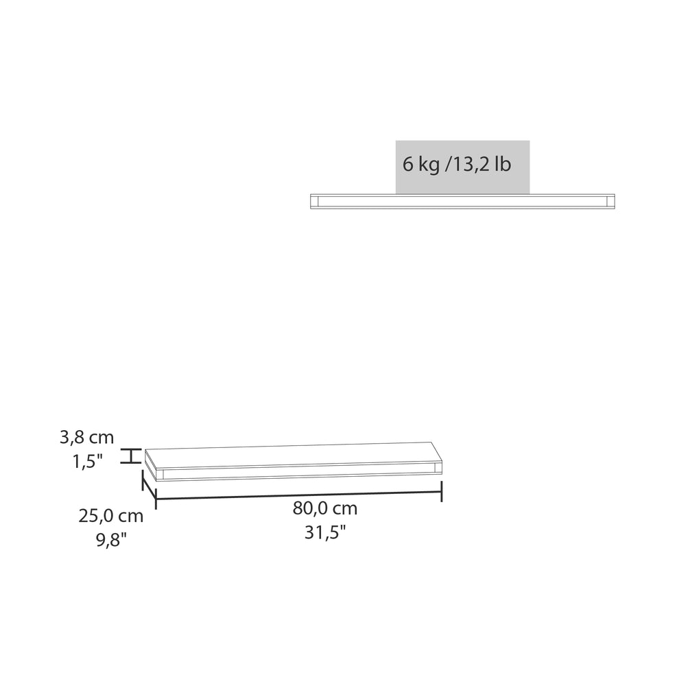 1.50-Inch Belville Floating Shelves, 2 Shelves – Versatile Display Surface