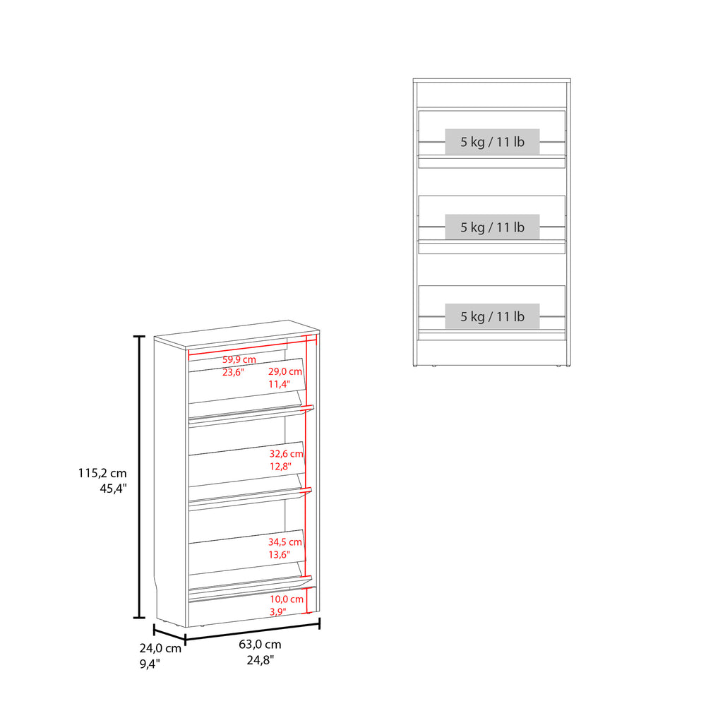 25-Inch Crocker Shoe Storage Cabinet with 3 Open Shelves – Sturdy Entryway Build
