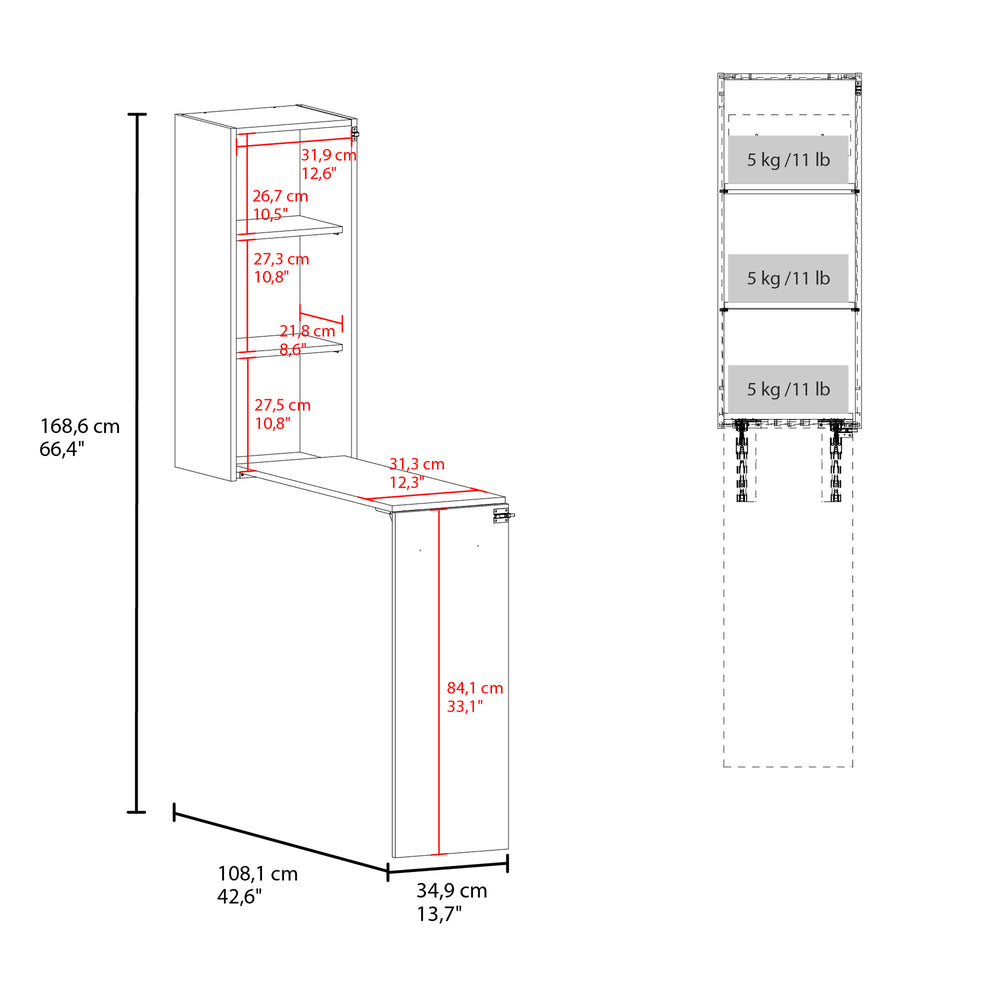 14-Inch Rupert Folding Furniture with 3 Open Shelves – Reliable Support