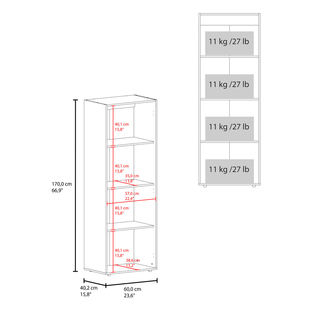 24-Inch Ghent Armoire with Double Door and 4 Open Shelves – Durable Construction