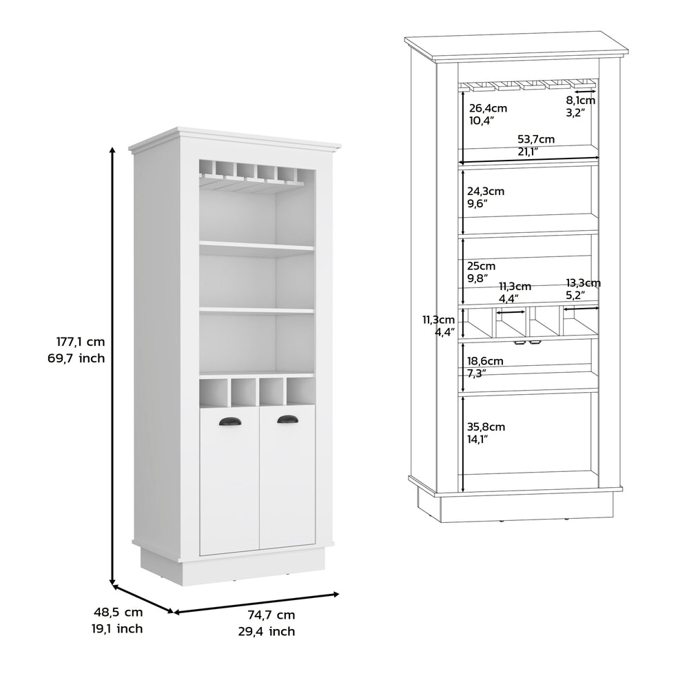 29-Inch Gale Bar Cabinet – Open Display Shelving