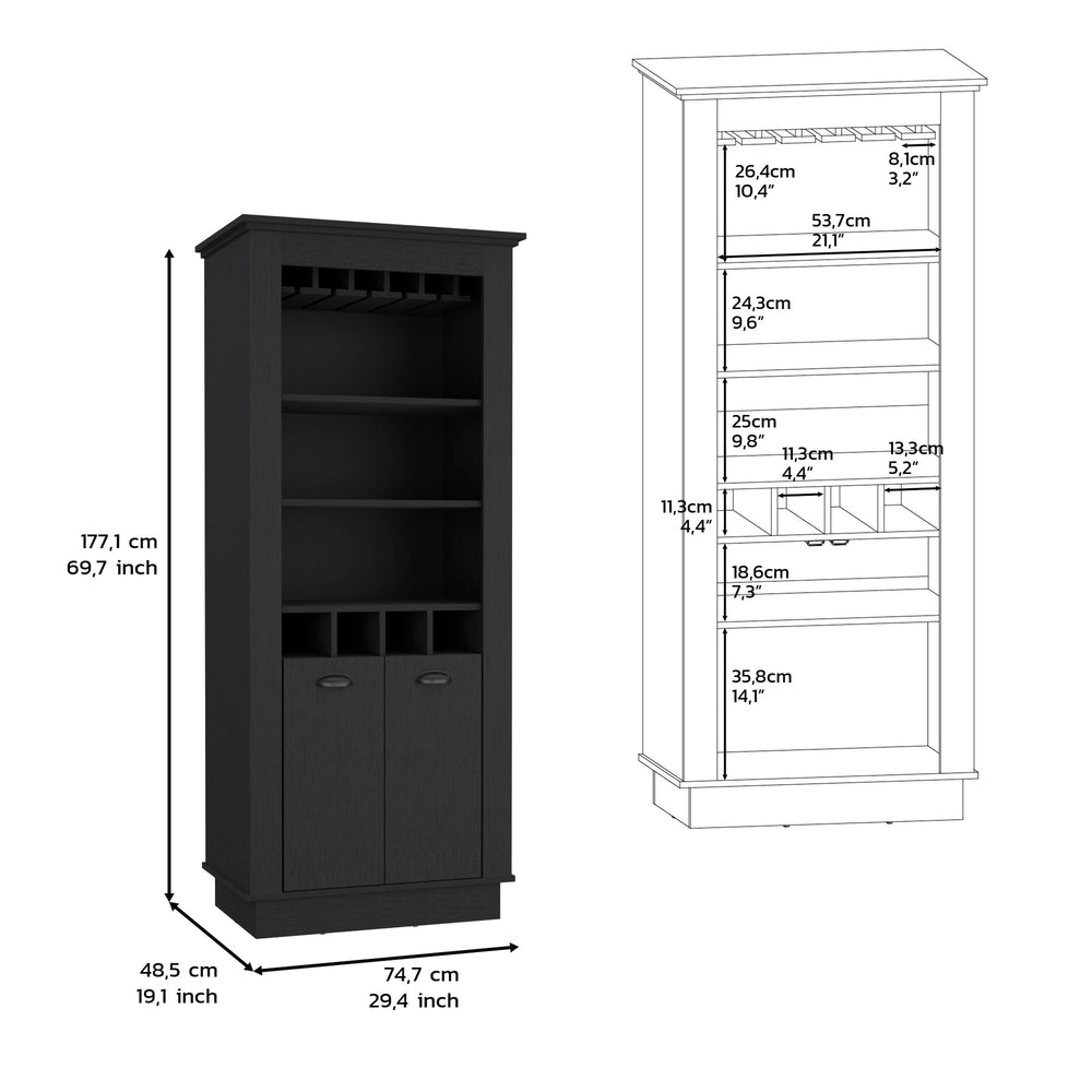 29-Inch Gale Bar Cabinet – Open Display Shelving