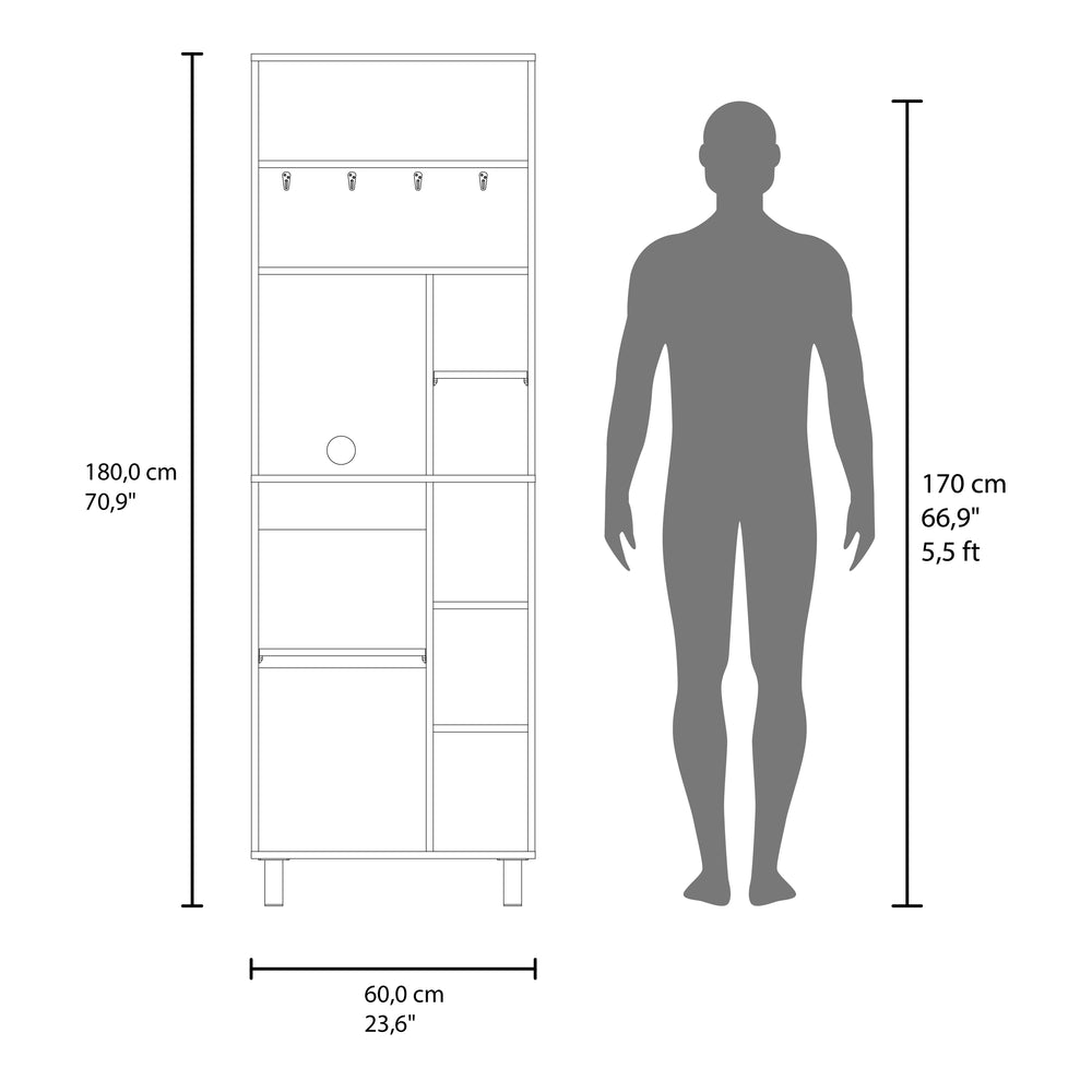 24-Inch Evans Storage Cabinet – Open Display Shelving
