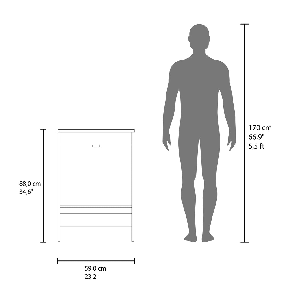 23-Inch Polkton Bathroom Vanity with Sink with Double Door and 2 Open Shelves – Easy Assembly
