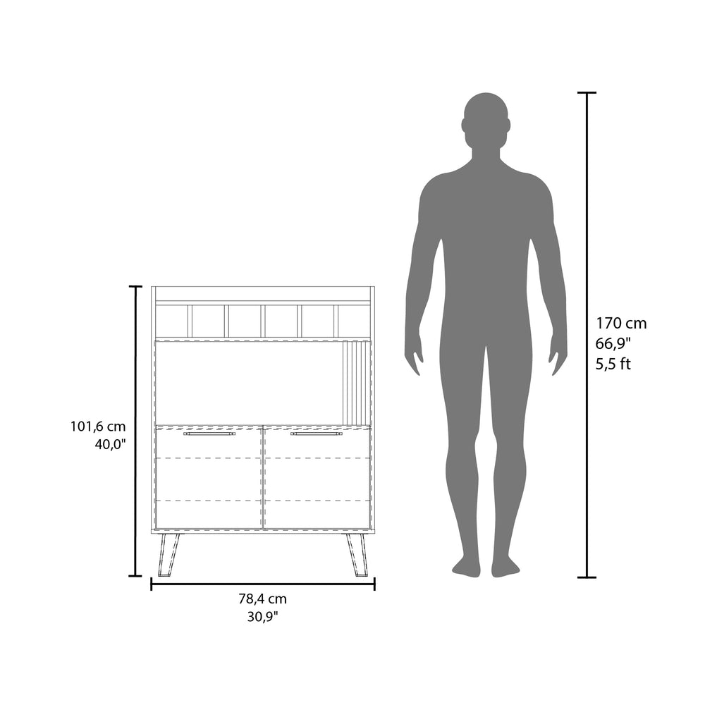 31-Inch Ayr Bar Cabinet with Double Door – Enclosed Cabinet Base