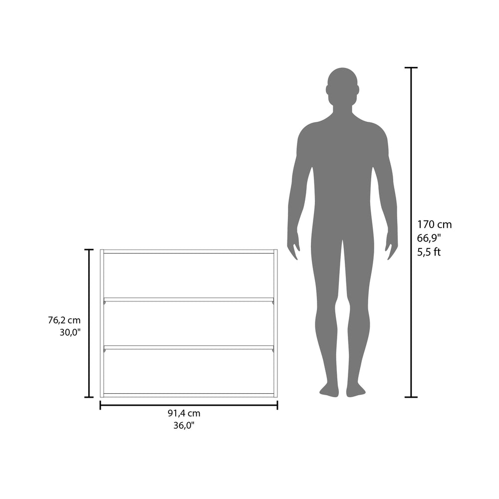 36-Inch Ida Floating Wall Shelves with 3 Open Shelves – Fully Open Front Access