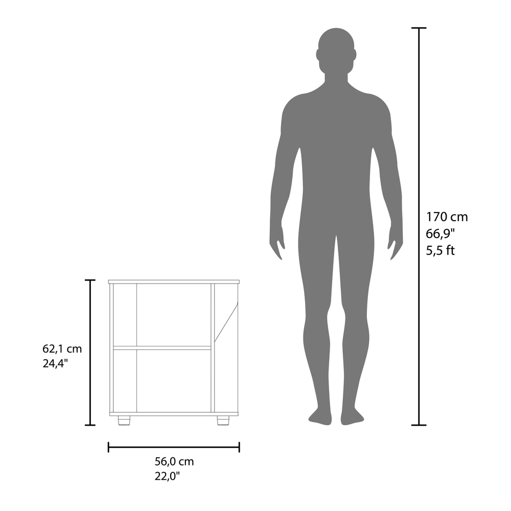22-Inch Enfield Under Under-Sink Storage Cabinet with Single Door and 2 Open Shelves – Stable Leg Base