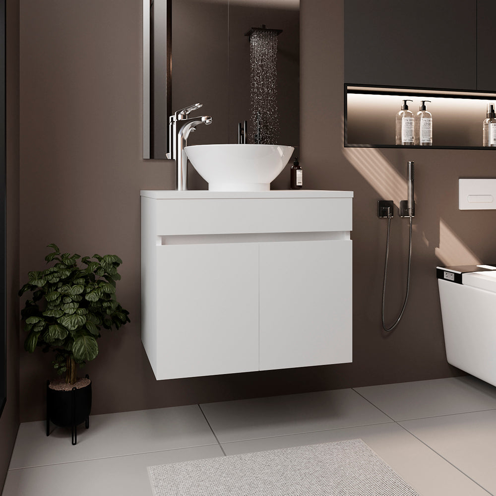 Capac Bathroom Vanity with Cabinet Doors and an Integrated Sink Top, Storage Vanity for Small Bathrooms – Integrated Sink Top