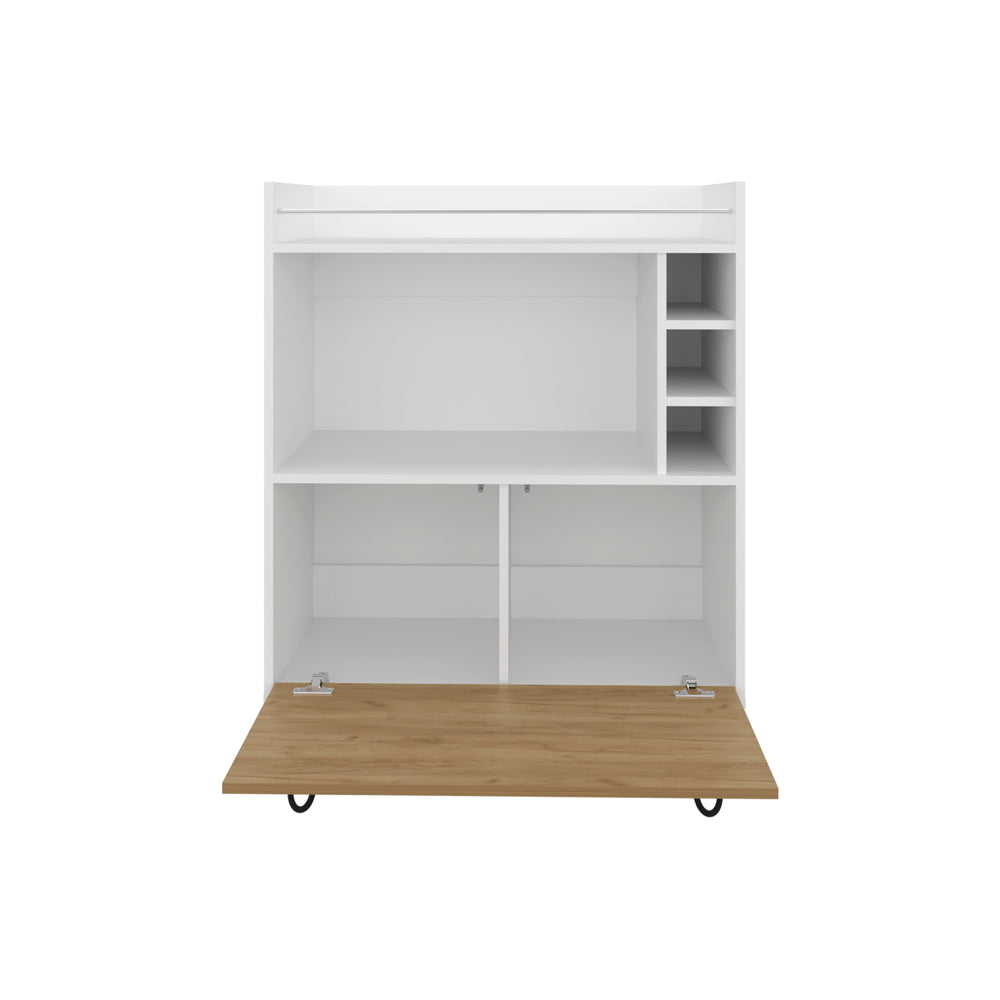 32-Inch Topton Bar Cabinet with Single Door and 4 Open Shelves – Cabinet Door Storage