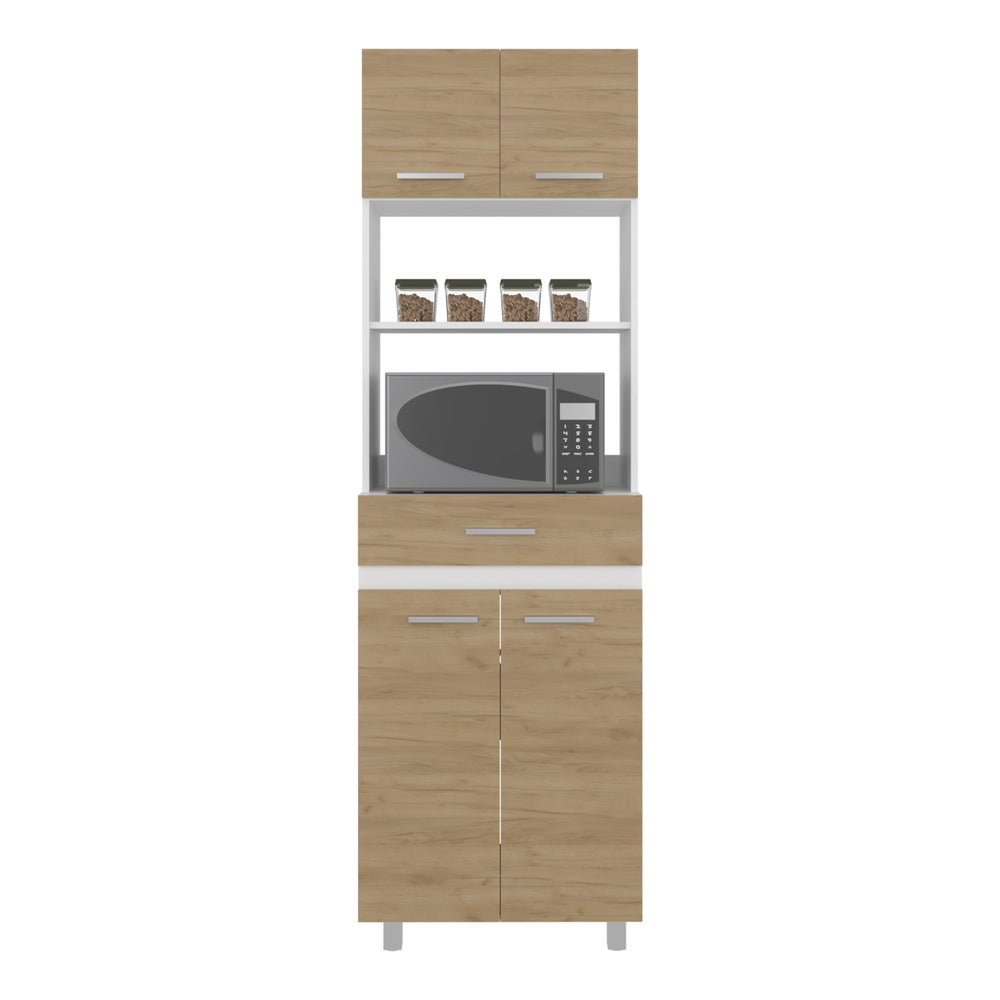 24-Inch Beggs Kitchen Pantry Cabinet with 1-Drawer and 4 Open Shelves – Sturdy Build