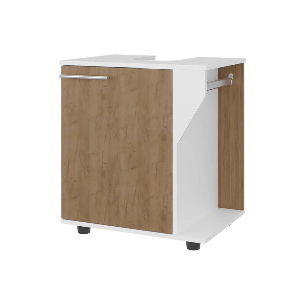 22-Inch Enfield Under Under-Sink Storage Cabinet with Single Door and 2 Open Shelves – Modern Two-Tone Finish