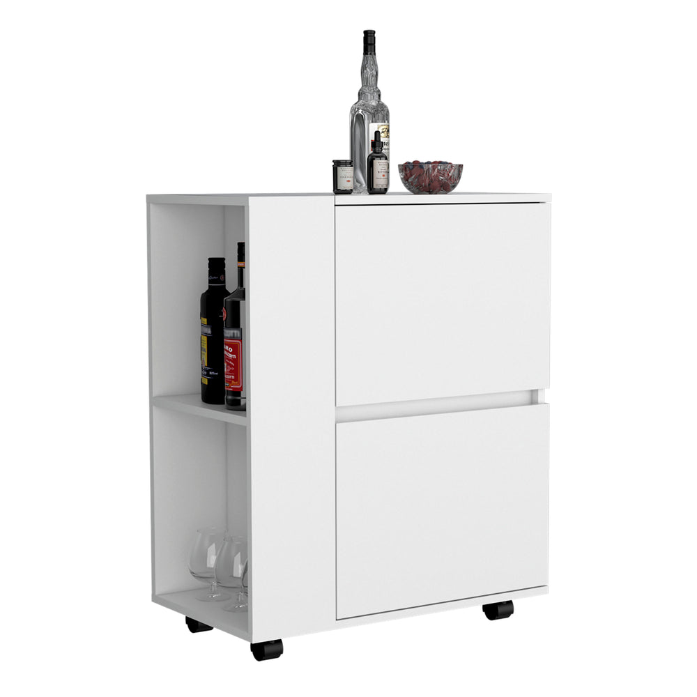 26-Inch Tully Bar Cart with 2 Open Shelves – Open Shelving Display