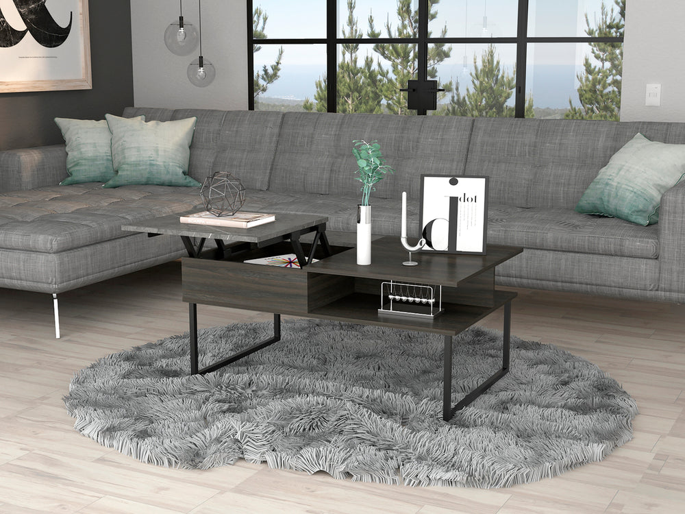 Atlanta Lift Top Coffee Table – Open Shelf Storage