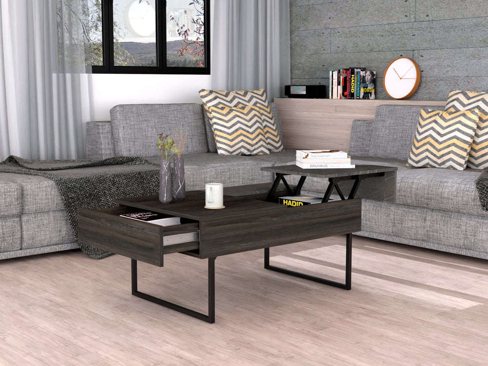 Toronto Lift Top Coffee Table with 1-Drawer – Built-In Drawer