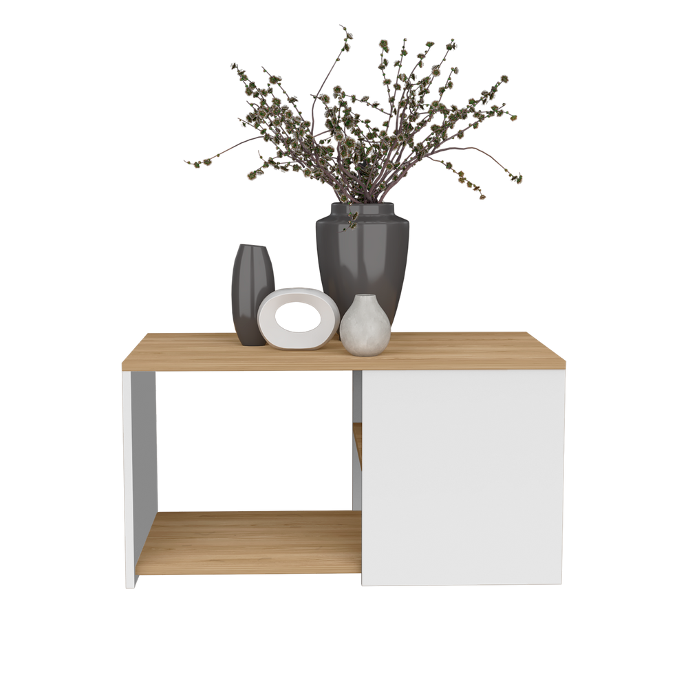 32-Inch Faison Coffee Table with 2 Open Shelves – Indoor Use And Assembly Required