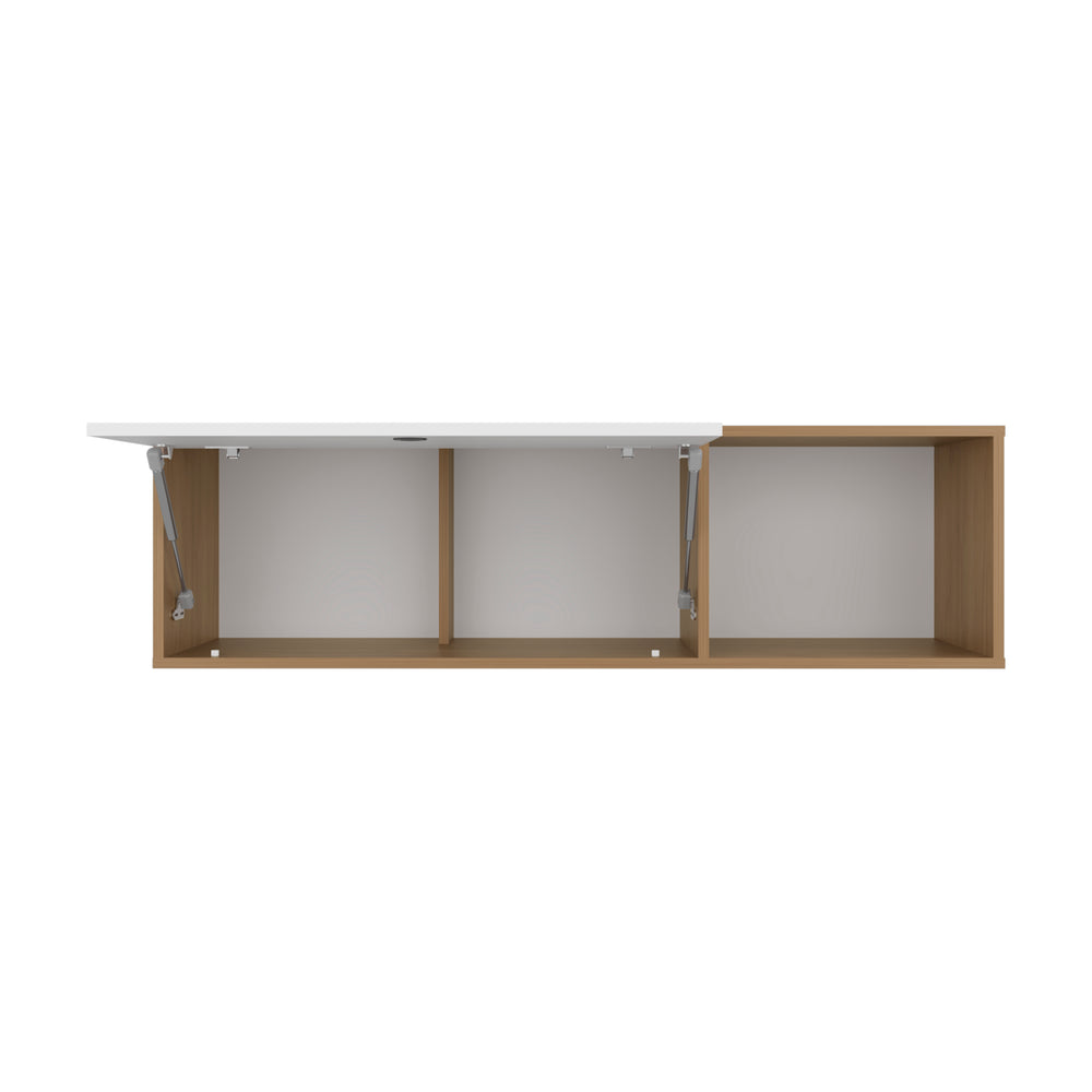 47-Inch Somerset Wall Cabinet with Single Door and 3 Open Shelves – Wall-Mounted Design
