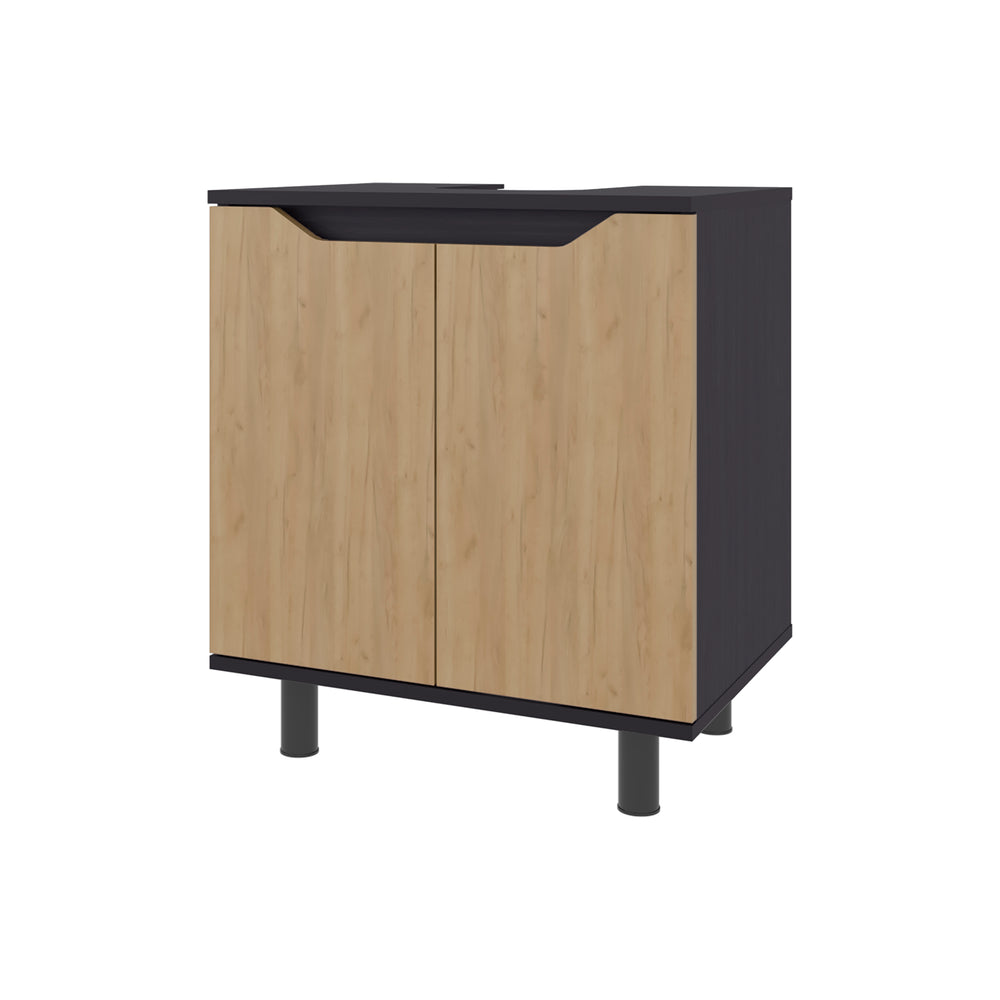 22-Inch Castalia Under Under-Sink Storage Cabinet with Double Door and 2 Open Shelves – Durable Scratch-Resistant Finish