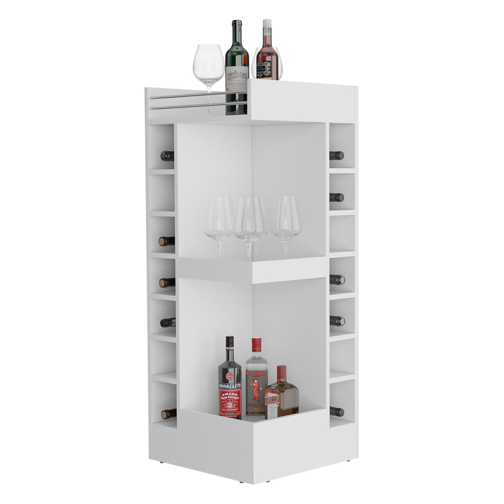 18-Inch Parker Bar Cabinet with 16 Open Shelves – Stemware Wine Glass Rack