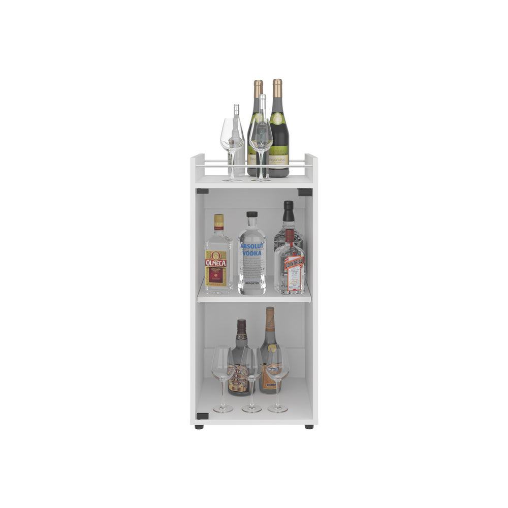 15-Inch Boon Mini Bar Cabinet with 2 Open Shelves – Sturdy Build