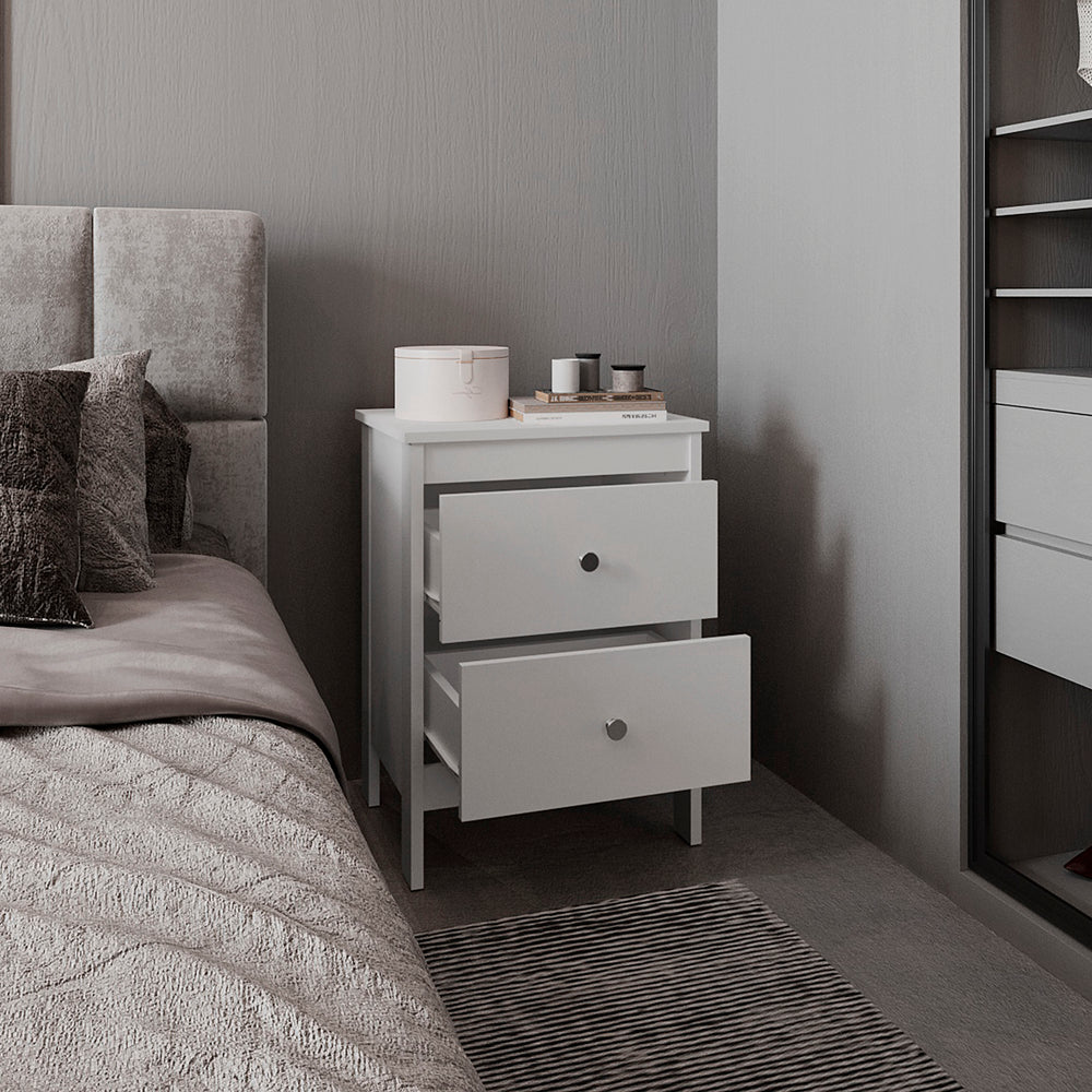 19-Inch Norge Nightstand with 2-Drawer – Paired Drawer Storage