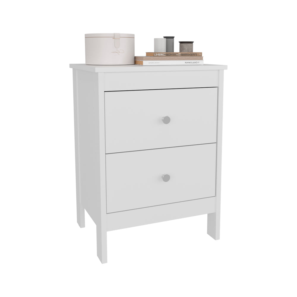 19-Inch Norge Nightstand with 2-Drawer – Compact Footprint