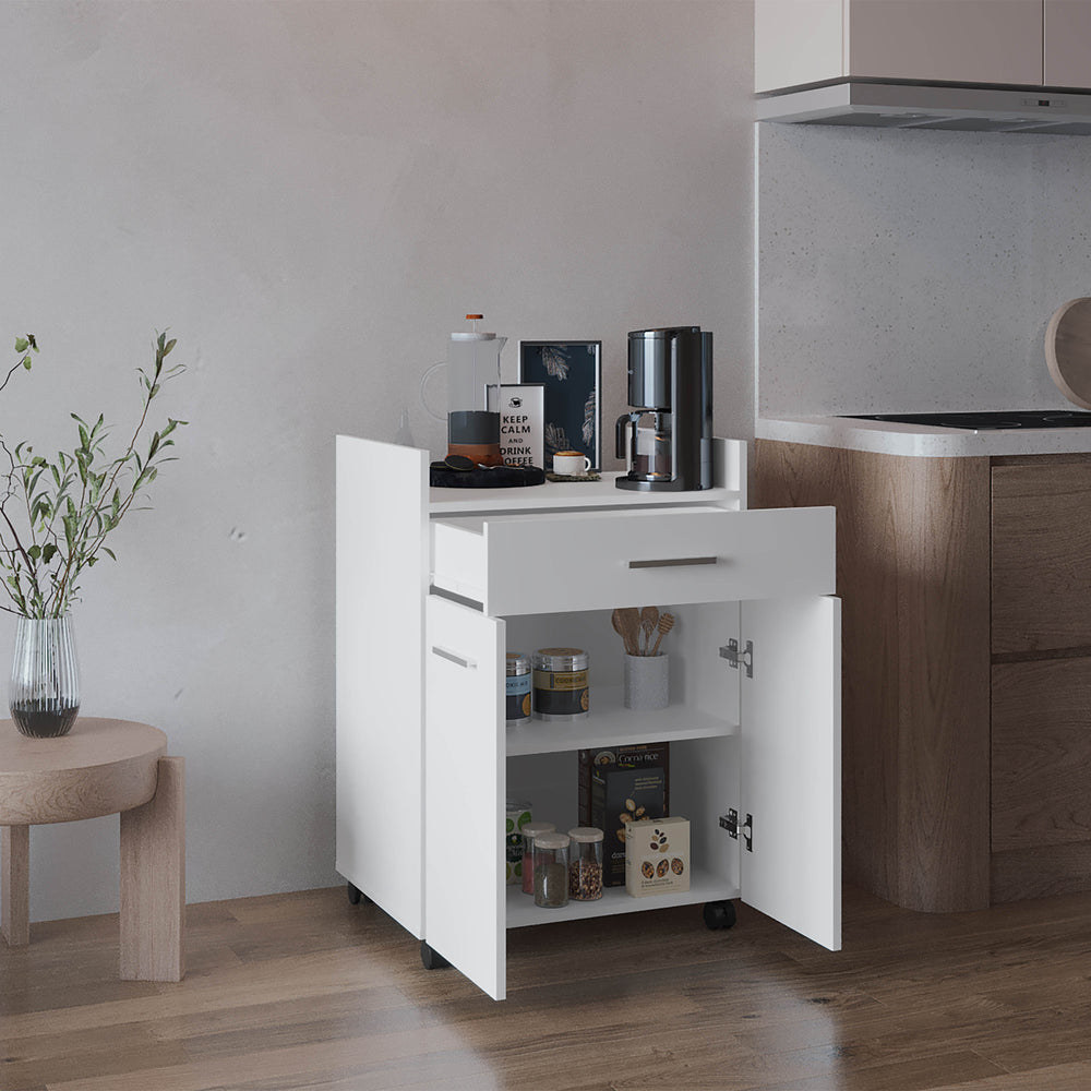 24-Inch Epps Rolling Kitchen Cart with Casters and 1-Drawer – Handy Drawer Storage