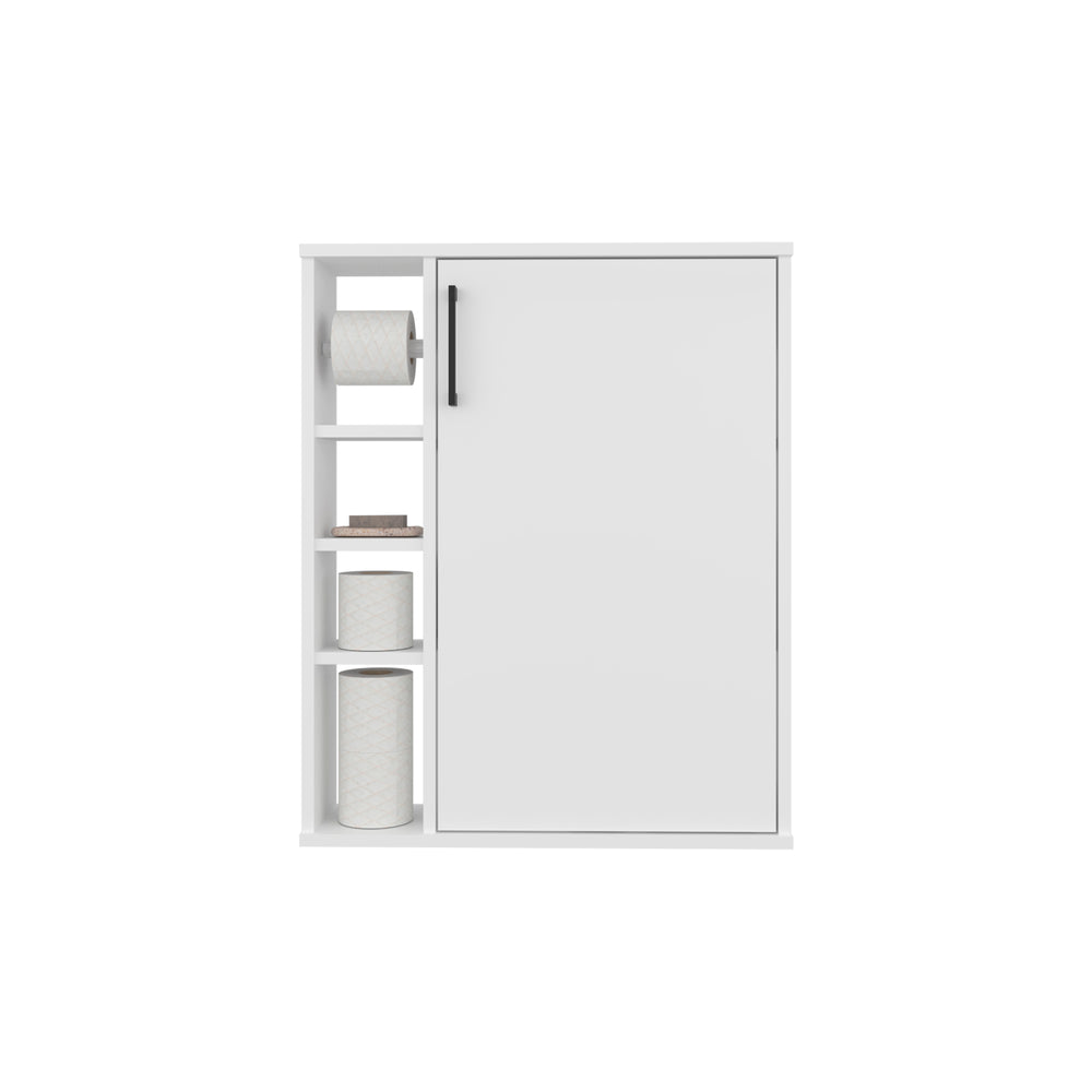 24-Inch Clayton Medicine Cabinet with Single Door and 7 Open Shelves – Open Shelving Storage