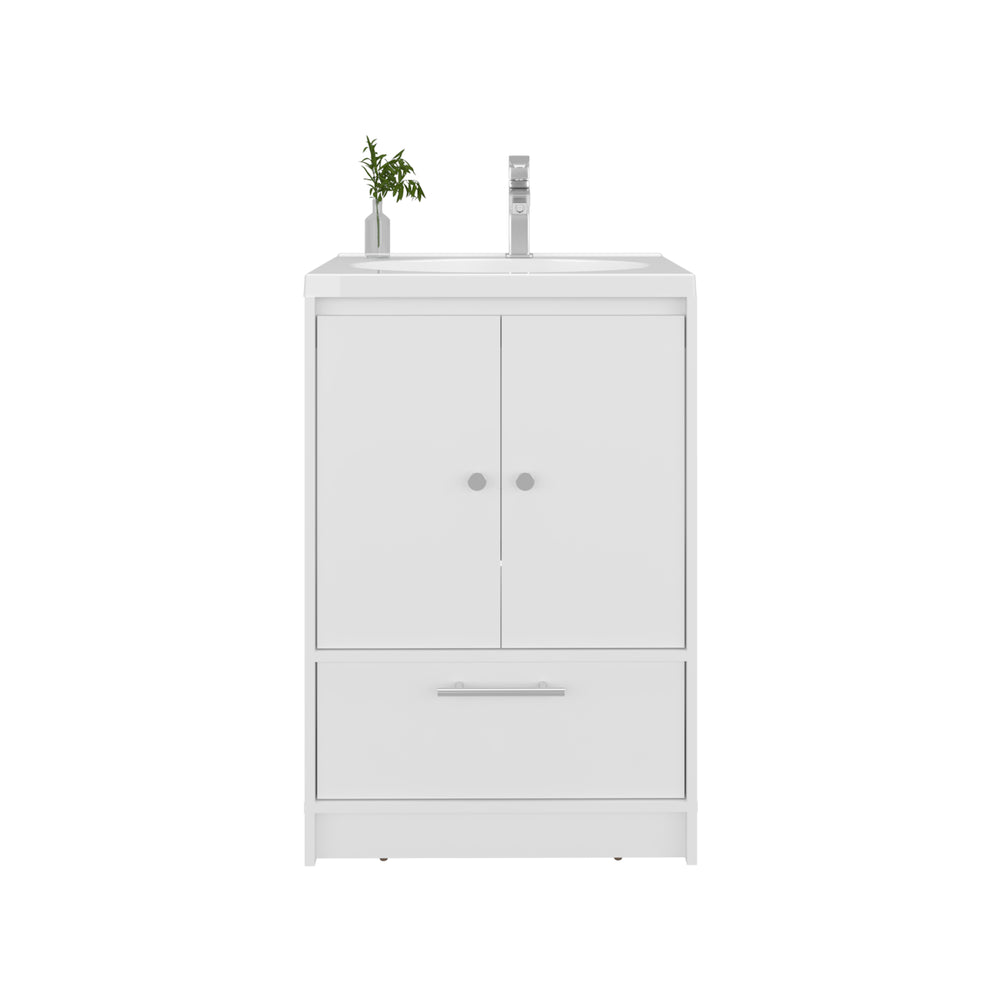 24-Inch Olney Bathroom Vanity with Sink with 1-Drawer and Double Door – Integrated Sink Top