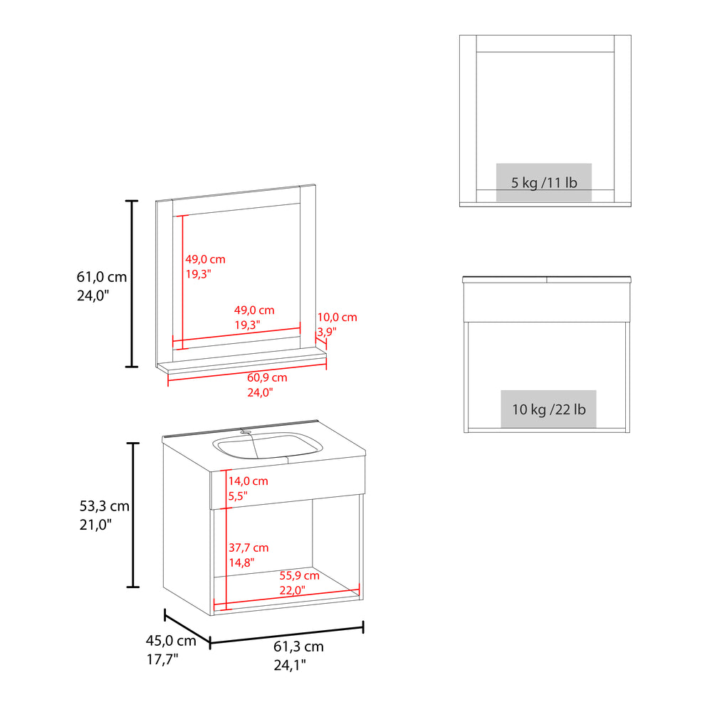 24-Inch Jette Bathroom Vanity with Sink with Mirror and Double Door – Sturdy Vanity Build