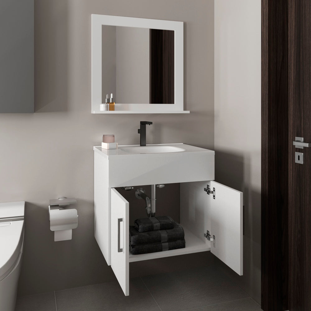 24-Inch Jette Bathroom Vanity with Sink with Mirror and Double Door – Ample Storage