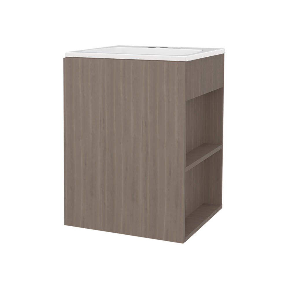 18-Inch Froid Bathroom Vanity with Sink with Single Door and 2 Open Shelves – Overall Dimensions