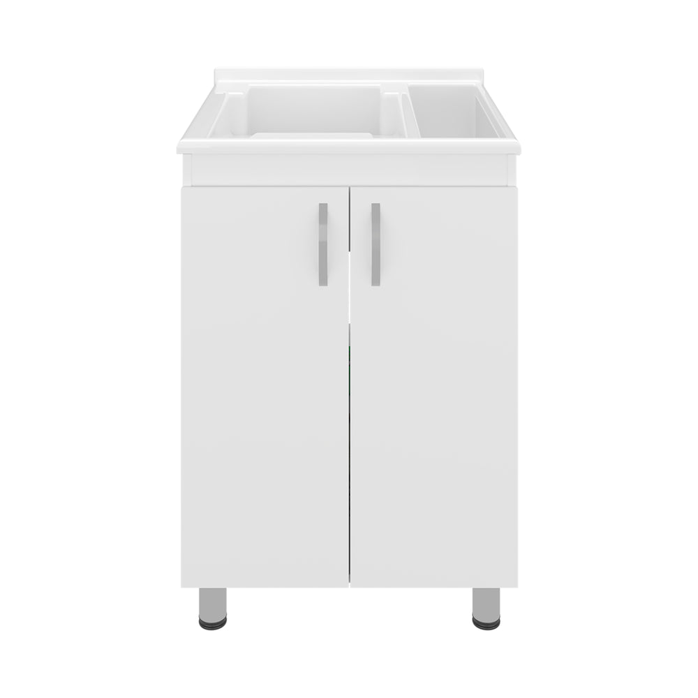 24-Inch Dunn Freestanding Utility Sink Cabinet with Double Door – Concealed Cabinet Doors